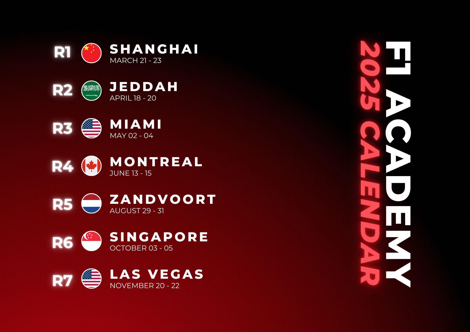 F1 Academy Reveals The Brand New 2025 Calendar ART Grand Prix F1 Academy Reveals The Brand New 2025 Calendar ART Grand Prix